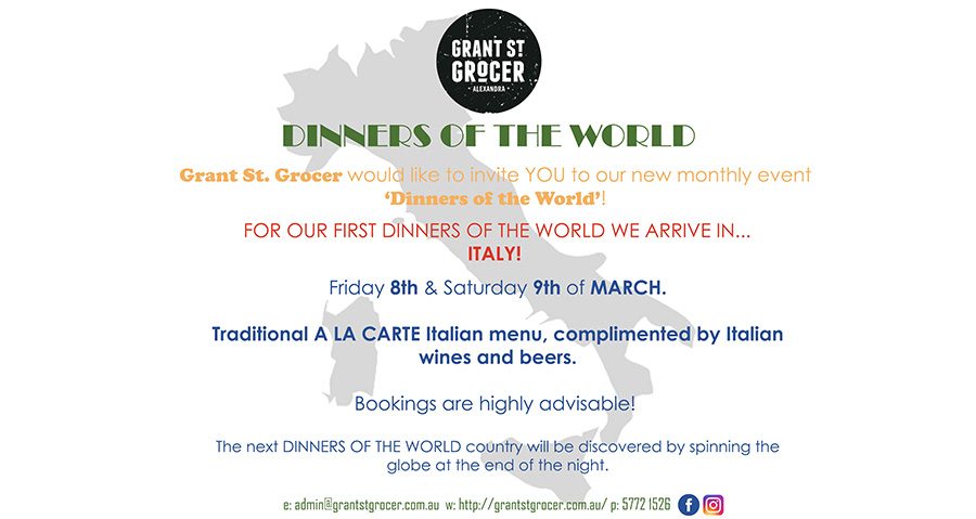 Dinners of the World – Italy!